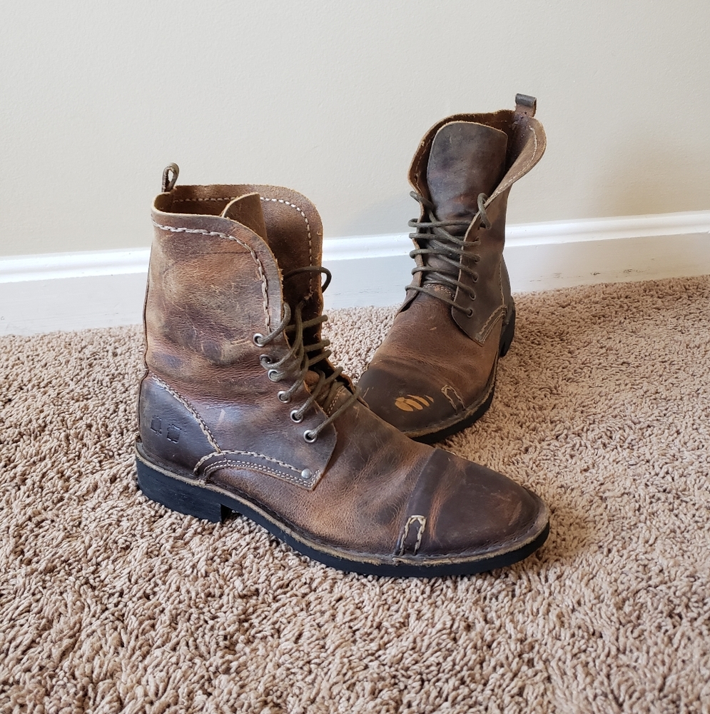 Bed Stu Persecutor Leather Lace Up Boot Combat Mid Ca… Gem